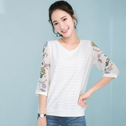 轻盈随性 焕新夏日——施悦名2019夏装新款休闲雪纺宽松七分袖T恤